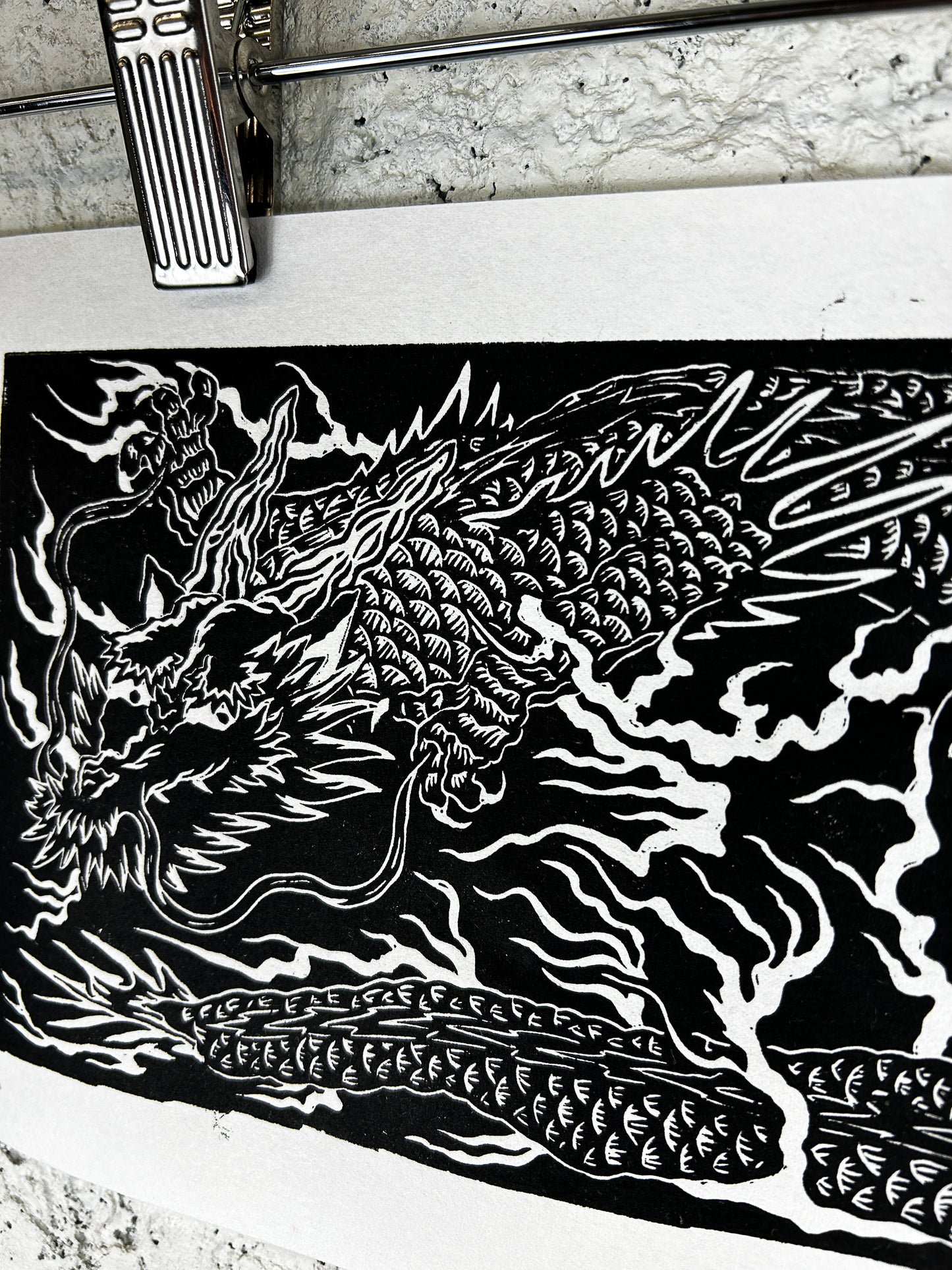 Dragon Lino Print