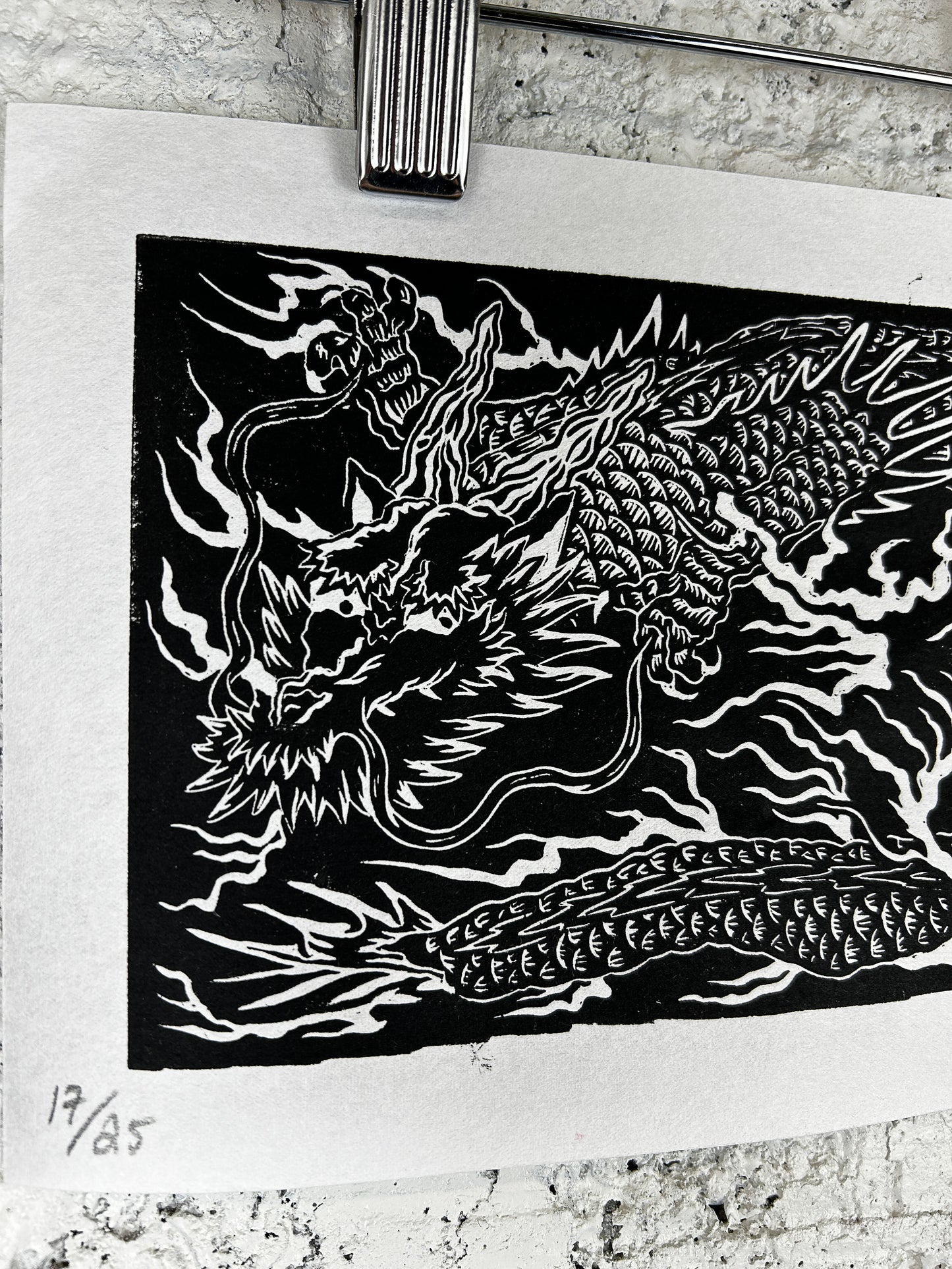 Dragon Lino Print