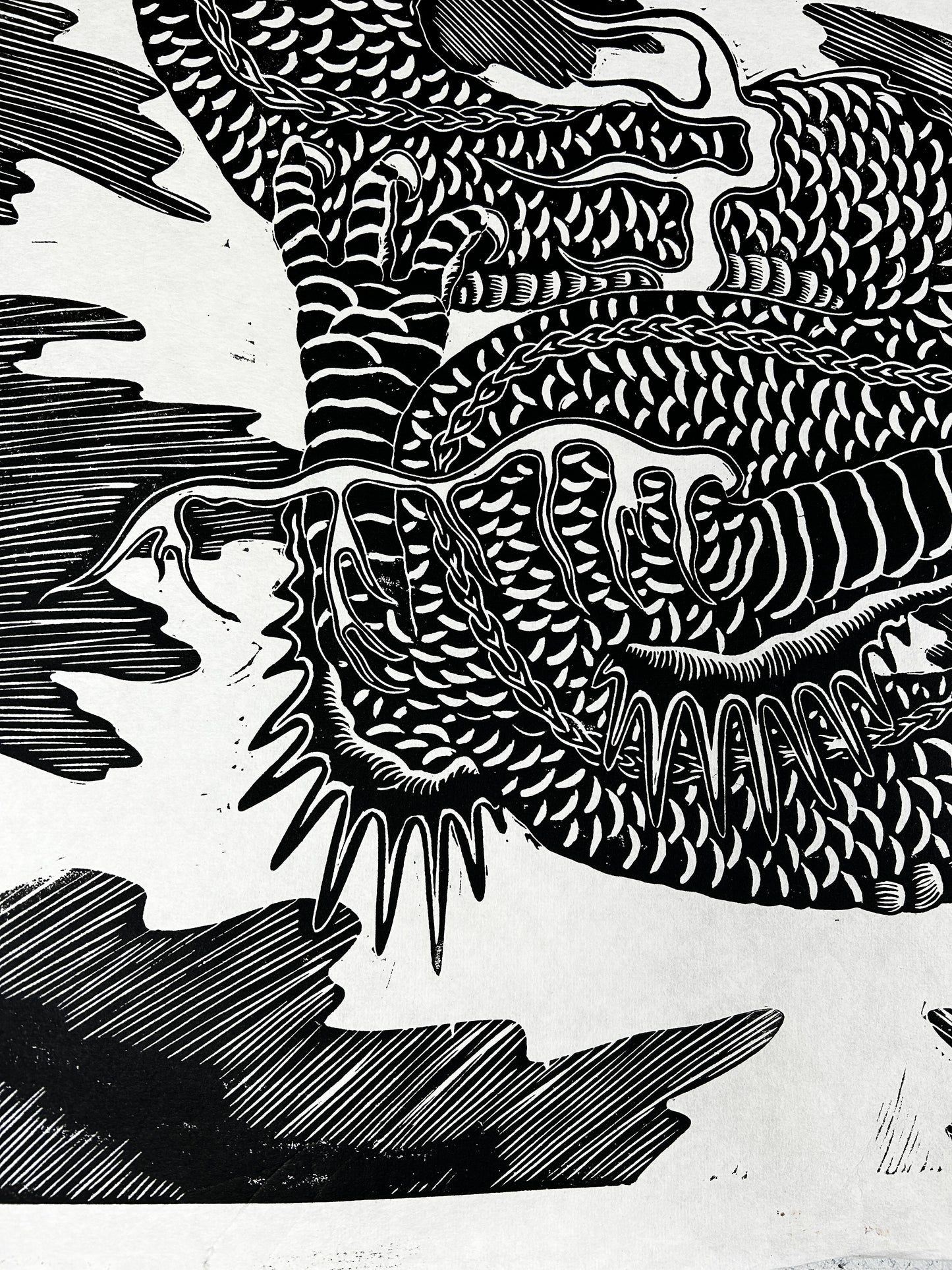 Dragon Lino Print