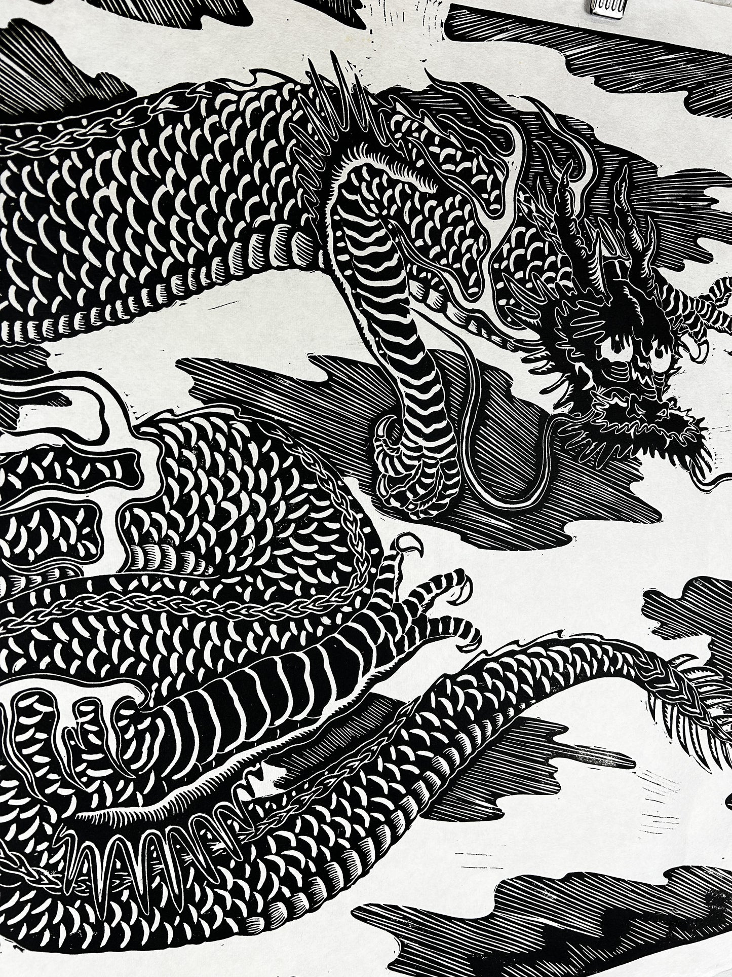 Dragon Lino Print