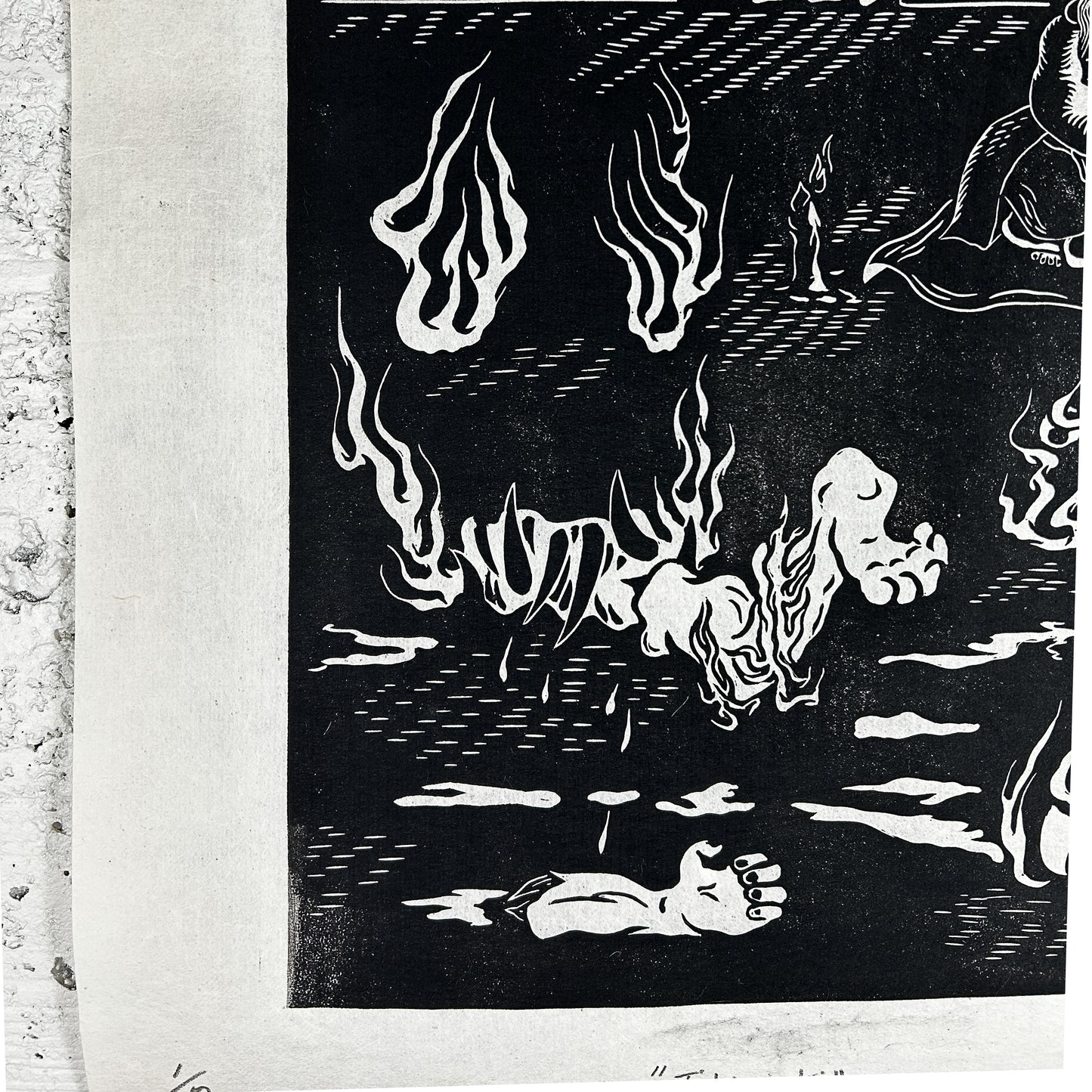 Jikininki Linocut Print