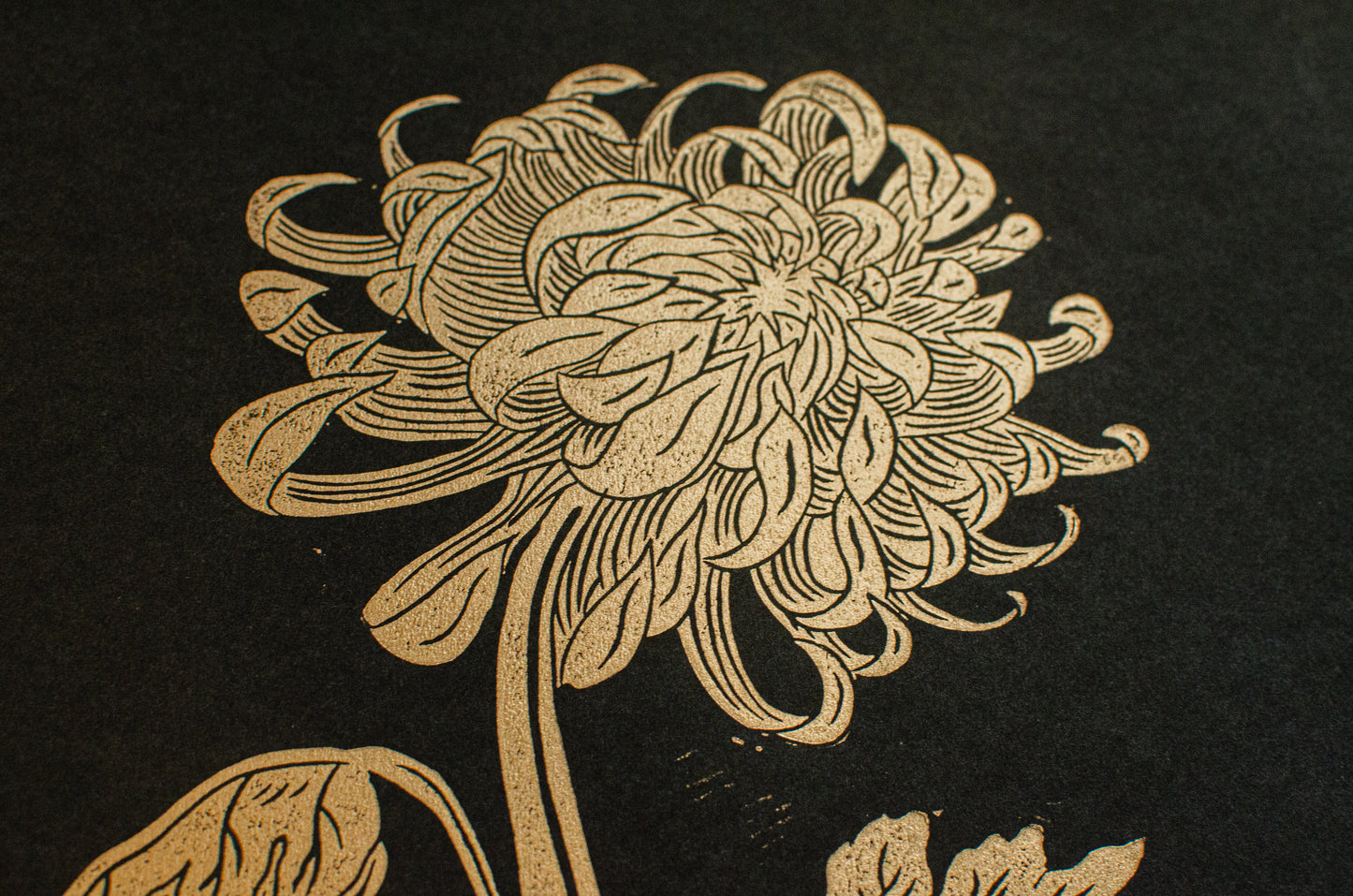 Chrysanthemum Blockprint (gold)